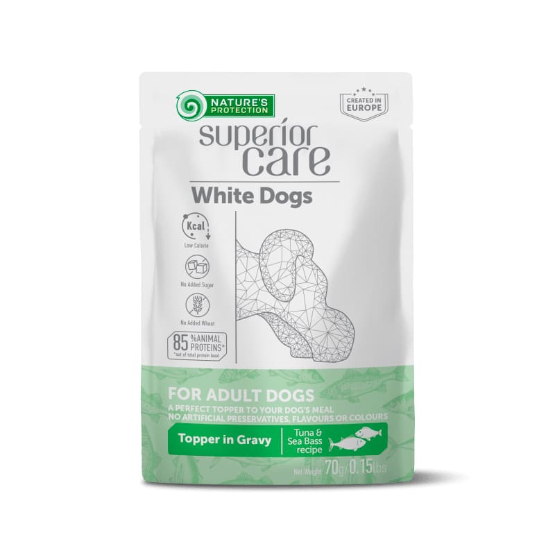 NATURE`S PROTECTION SUPERIOR DOG WHITE konservi suņiem Tuncis, asaris 70g